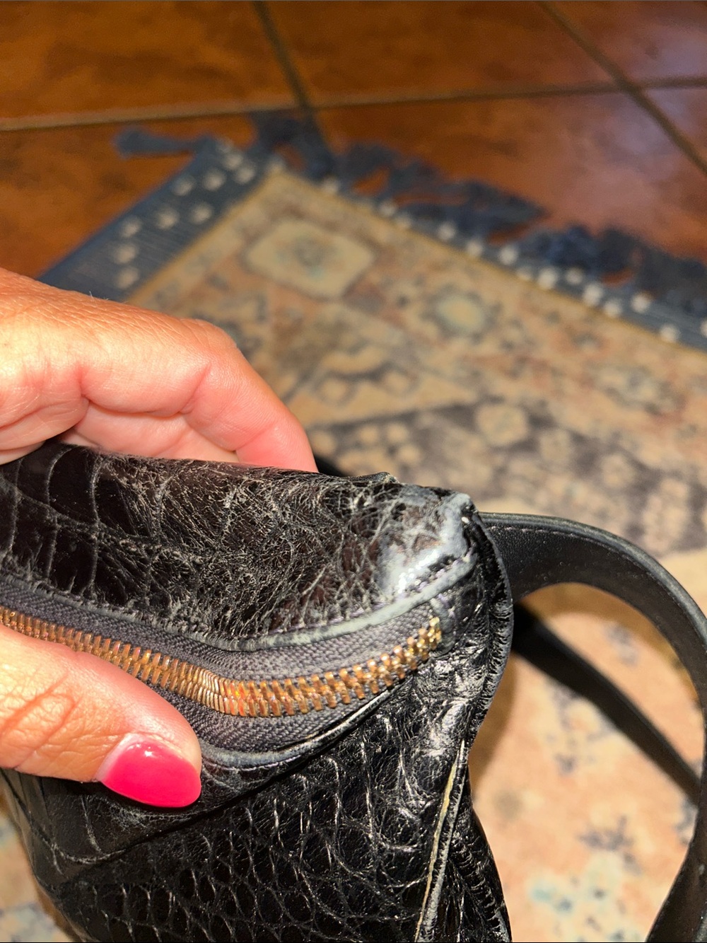 Clare V Black Croc Belt Bag with Gold Hardware - Picture 12 of 13